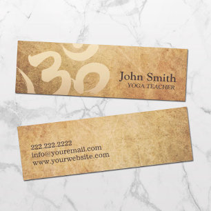 Cartão De Visita Mini Símbolo do OM do vintage da ioga & da meditação