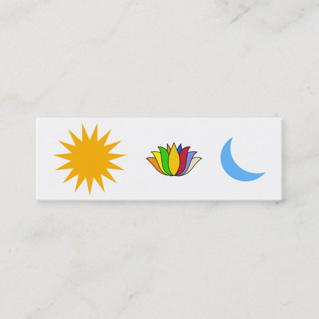 Cartão De Visita Mini Símbolos de Yoga de Autorealização (Frente)