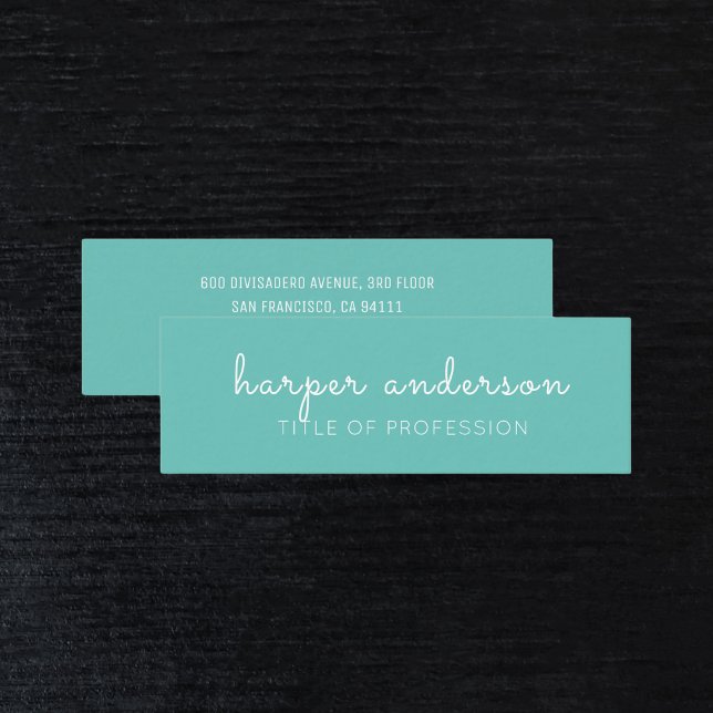 Cartão De Visita Mini Simples Azul Profissional Moderno (Criador carregado)