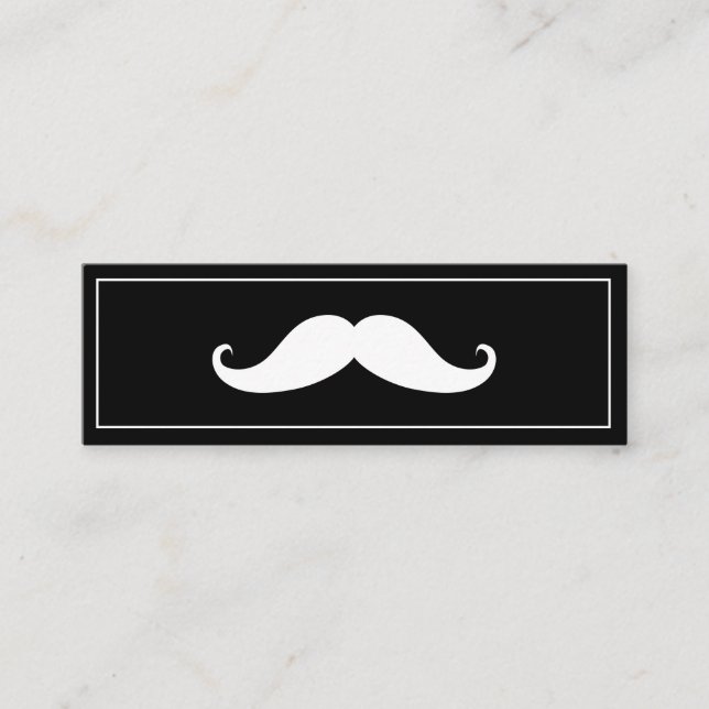 Cartão De Visita Mini Simples Compro Barber Moderno de bigode Mini Empre (Frente)