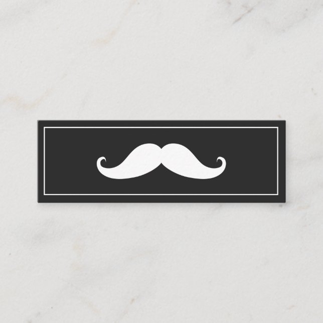 Cartão De Visita Mini Simples Compro Barber Moderno de bigode Mini Empre (Frente)