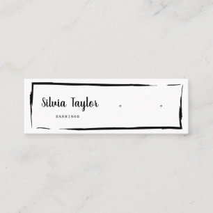 Cartão De Visita Mini Simples moderno papel Kraft Ouvindo exibição Mini