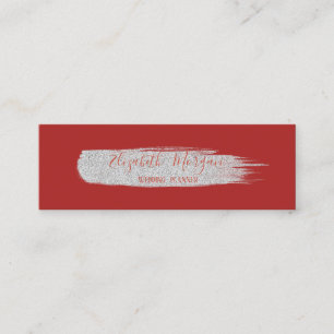 Cartão De Visita Mini Simples Moderno,Traço De Pincel De Lata De Prata,V