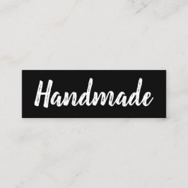 Cartão De Visita Mini Simples preto e branco, simples e feito à mão