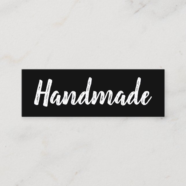 Cartão De Visita Mini Simples preto e branco, simples e feito à mão (Frente)