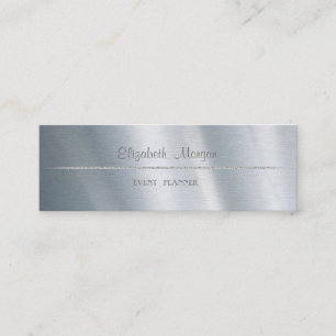 Cartão De Visita Mini Simples profissional e minimalista elegante, prata