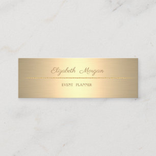 Cartão De Visita Mini Simples profissional Elegante, Faux Dourado