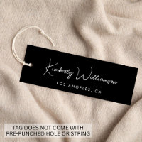 Sinal Chic Script Black Hang Tag