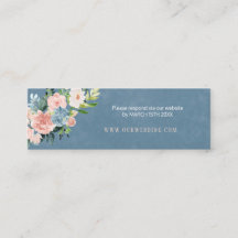Site de casamento de pêssego floral azul Dusty RSV