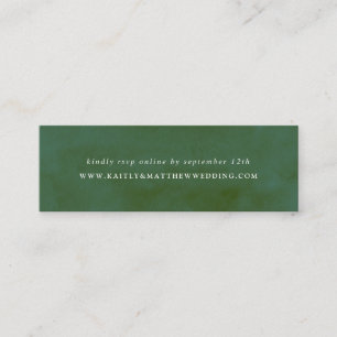Cartão De Visita Mini Site de Casamento em Aquarela Verde