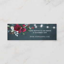Cartão De Visita Mini Site de casamento floral Elegante de inverno, RSVP