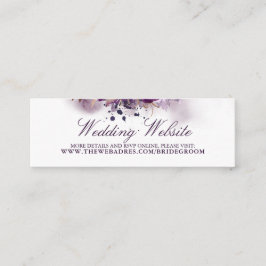 Cartão De Visita Mini Sítio Web de Casamento: Flores Roxas