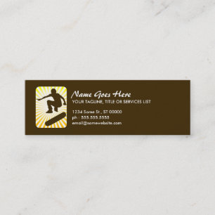 Cartão De Visita Mini skate: raios retros: