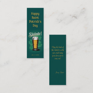 Cartão De Visita Mini Slàinte! Pint de Cerveja no Dia de São Patrício em