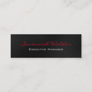 Cartão De Visita Mini Slim Cinza Vermelho Script Profissional Moderno Te
