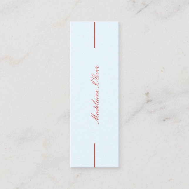 Cartão De Visita Mini Solicitante Elegante Moderno Azul (Frente)