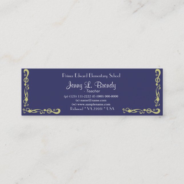 Cartão De Visita Mini Starry Night por Vincent van Gogh. (Frente)