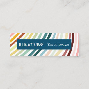 Cartão De Visita Mini Stripes Minimalistas Arco-Íris