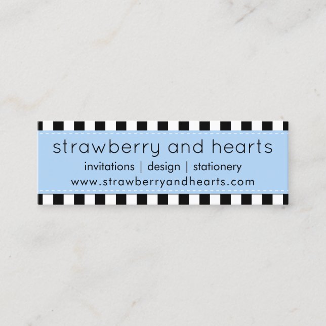 Cartão De Visita Mini Stripes Negras e Brancas, Padrões Strike, Linhas (Frente)