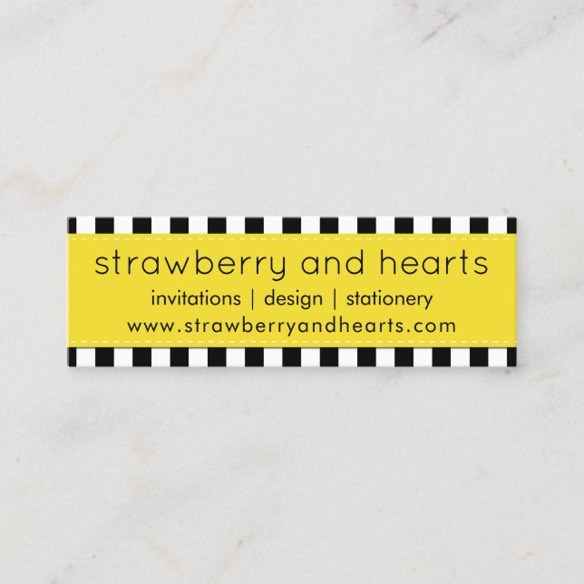 Cartão De Visita Mini Stripes Negras e Brancas, Padrões Strike, Linhas (Frente)