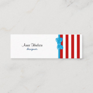 Cartão De Visita Mini Stripes Vermelhas, Stripes Brancas, Padrões Stripe