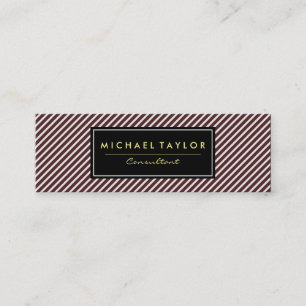 Cartão De Visita Mini Stripes Vermelho e Branco Escuro