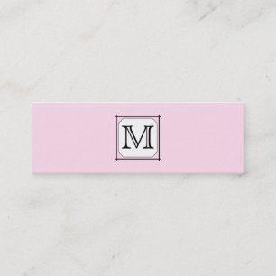 Cartão De Visita Mini Sua Carta. Monograma Personalizado. Branco preto r