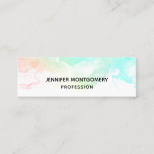 Cartão De Visita Mini Suportes de Abstrato verde e azul modernos