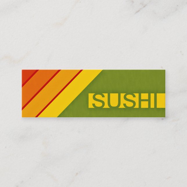 Cartão De Visita Mini SUSHI retro (Frente)