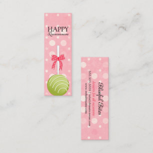 Cartão De Visita Mini Tag felizes de Quinceanera dos pop do bolo do rosa