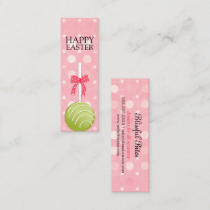 Cartão De Visita Mini Tags de Bolos de Páscoa Feliz em Rosa e Verde