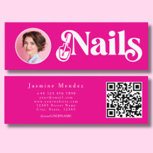 Técnico de Unhas Rosa Vibrante Foto Qr 