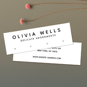 Cartão De Visita Mini Tela Branca Simples de 4 Buracos Estampados