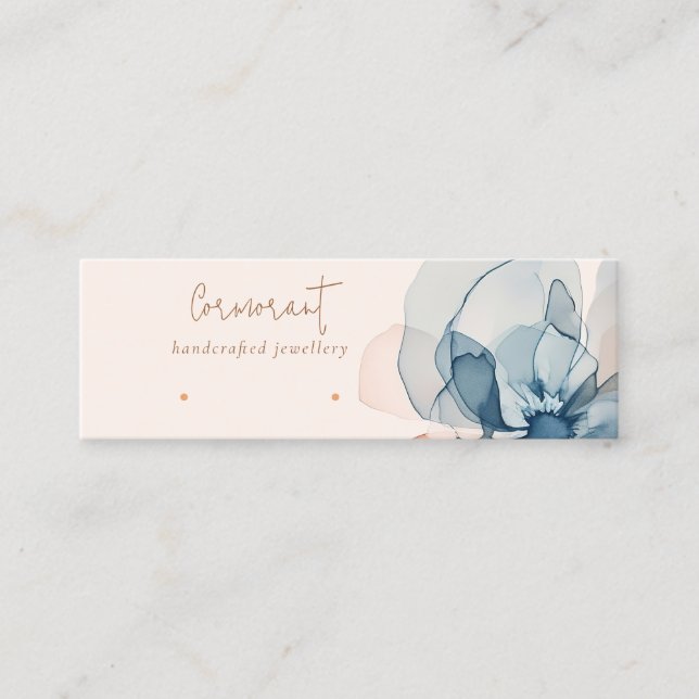 Cartão De Visita Mini Tela Chic Blush Marinho Rust Flor Stud Earring (Frente)