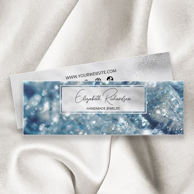 Cartão De Visita Mini Tela Chic Glam Luxury Elegante Jewelry Earring (Criador carregado)