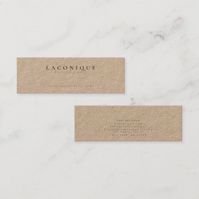 Cartão De Visita Mini Tela de Joias | Jogo | Kraft (Frente/Verso)