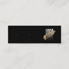 Cartão De Visita Mini Tela do logotipo preto simples com código QR