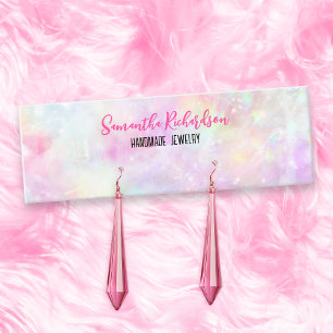 Cartão De Visita Mini Tela do Rainbow Holographic Earrando Joias