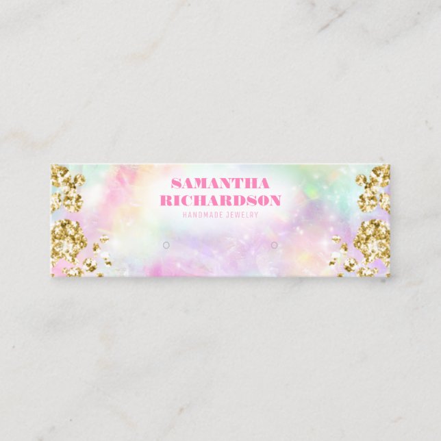 Cartão De Visita Mini Tela Dourada Holográfica do Retentor do Arco do Ar (Frente)