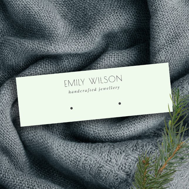 Cartão De Visita Mini Tela Mínima Simples de Altura Verde em Aqua (Criador carregado)