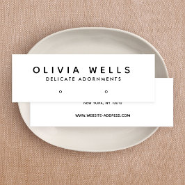 Cartão De Visita Mini Tela Simples de Branco Preto, Mini