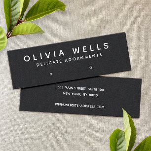 Cartão De Visita Mini Tela Simples Moderna de Altura Preta e Orelha Mini