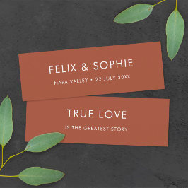 Cartão De Visita Mini Terracotta | Boletim Minifavorito de Casamento de 