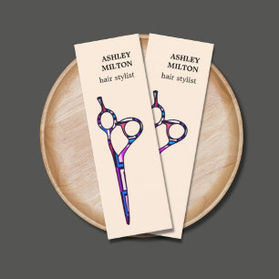 Cartão De Visita Mini Tesoura Colorida do Pastel Moderno Hairdresser