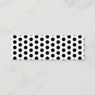 Cartão De Visita Mini Teste padrão básico das bolinhas preto e branco