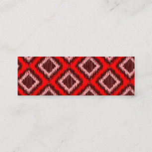 Cartão De Visita Mini Teste padrão chique moderno vermelho tribal de