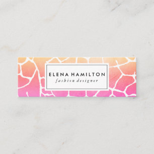 Cartão De Visita Mini Teste padrão contemporâneo chique