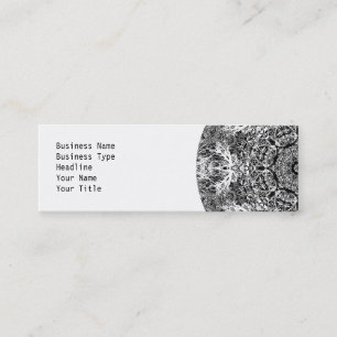 Cartão De Visita Mini Teste padrão redondo decorativo preto e branco