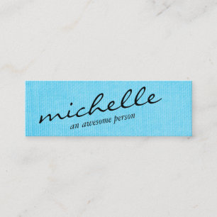 Cartão De Visita Mini Textura azul minimalista com texto Cursive