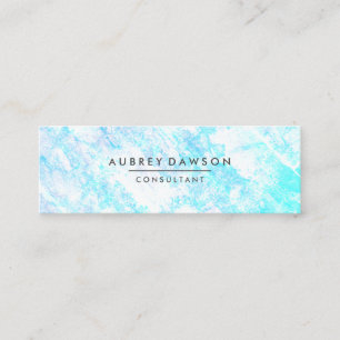 Cartão De Visita Mini Textura branca azul moderna minimalista do Grunge